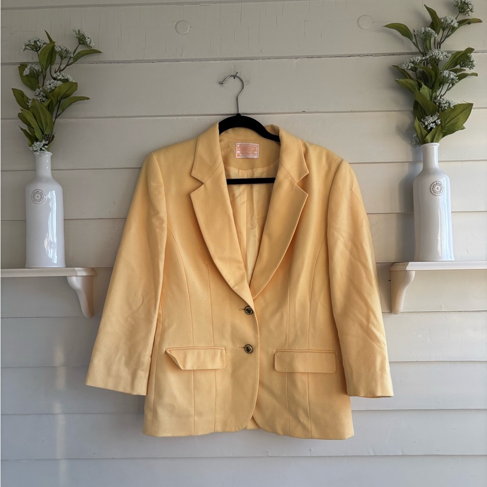 Pendleton Yellow Wool Two Button Blazer Jacket Si… - image 1